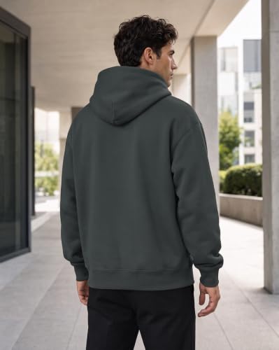 Image of NOBERO Oversized Solid Hooded Sweatshirt for Men | Oversized Hoodie for Men | Hooded Pullover | Cotton Rich Printed Hoodie 280 GSM Fleece