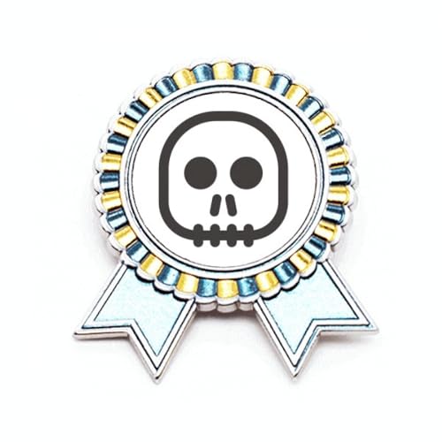 Pin's carré squelette visage horrible en métal M pour veste