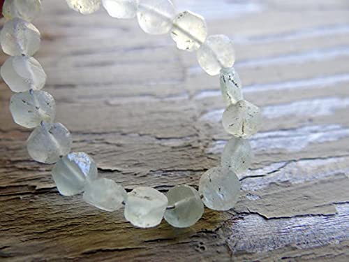 Perles beryl aquamarine mat LKBEADS forme piece 4mm lot de 12 pour creation de bijoux DIY
