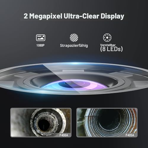 Ralcam Endoskopkamera mit Licht Camera - Inspektionskamera 8.5mm HD1080P Industrial Endoscope mit...