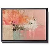 Canvas Print Light Coral Arte Abstracto Moderno de Pared Decoración Minimalista en Rosa Claro Pintura Abstracta Moderna Canvas, Wall