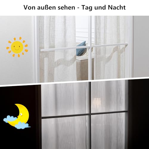 MYSKY HOME Extra Breite Gardinen Leinen Vorhänge mit Kräuselband Raumteiler Vorhang 1er Set Natürlicher Stil Wohnzimmer Gardine Halbtransparent Linen Curtains, H 245 x B 300 cm, Leinenfarbe