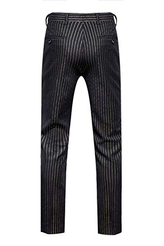 Wemaliyzd Mens 2 Piece Pinstripe Suit Notch Lapel Single Breasted Blazer Jacket Pants4