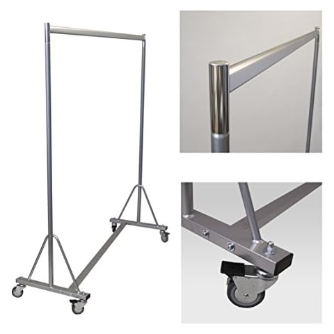 GERSO Stabiler Kleiderständer fahrbar für professionellen Einsatz auf Rollen 150cm 160kg rollbar Chrom Cover