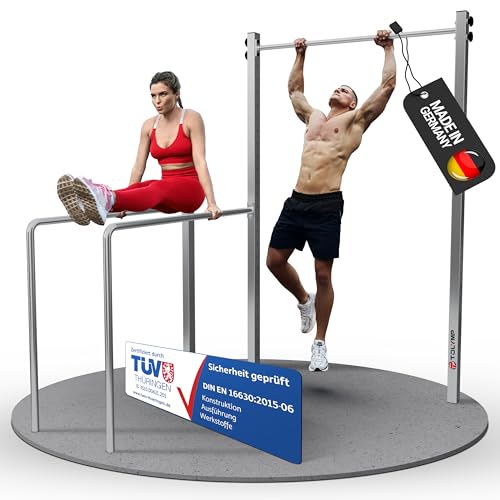 TOLYMP Dip Buin Kraftstation aus V2A Edelstahl/Turnstange & Dip Barren für...