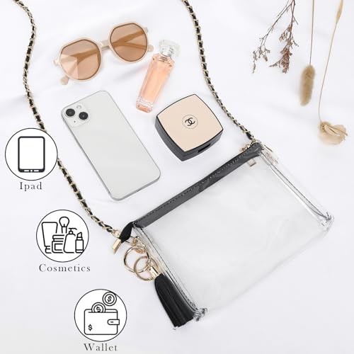 Image of YGR Womens Clear Bag for Stadium Events PVC Small Crossbody Purse for Concert, Party Sports Stadium Approved Present