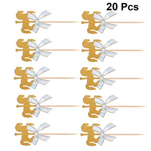 Toddmomy Carrossel Cupcake Topper 20Pcs Bolo de Carrossel Bolo de Capota de Cavalo de Decoração de B