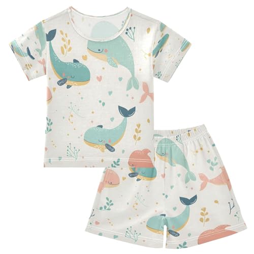 senya Short Sleeve Pajamas Sets Summer Cotton Sleepwear Cute Whale