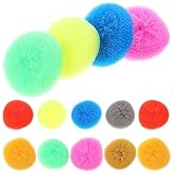 Abaodam 30pcs Non-Scratch Kitchen Dish Scrubbers and Pot Scrubbers Reusable Plastic Steel Wire Cleaning Balls for Household Dishwashing Random Color