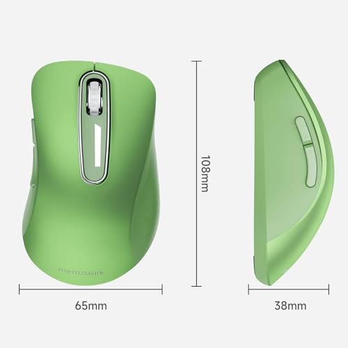 Image of memzuoix Wireless Mouse 2.4GHz Portable Optical Wireless Mouse 1400DPI with Mini USB Receiver, 5 Buttons and Battery Operated for Laptop, Desktop, MacBook - Green
