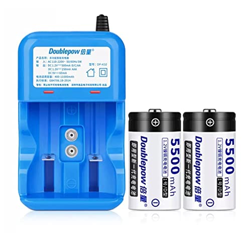 Batería Recargable Set No.1 Cargador Inteligente con 2 X No.1 D Baterías Calentador de Agua Estufa de Gas Batería