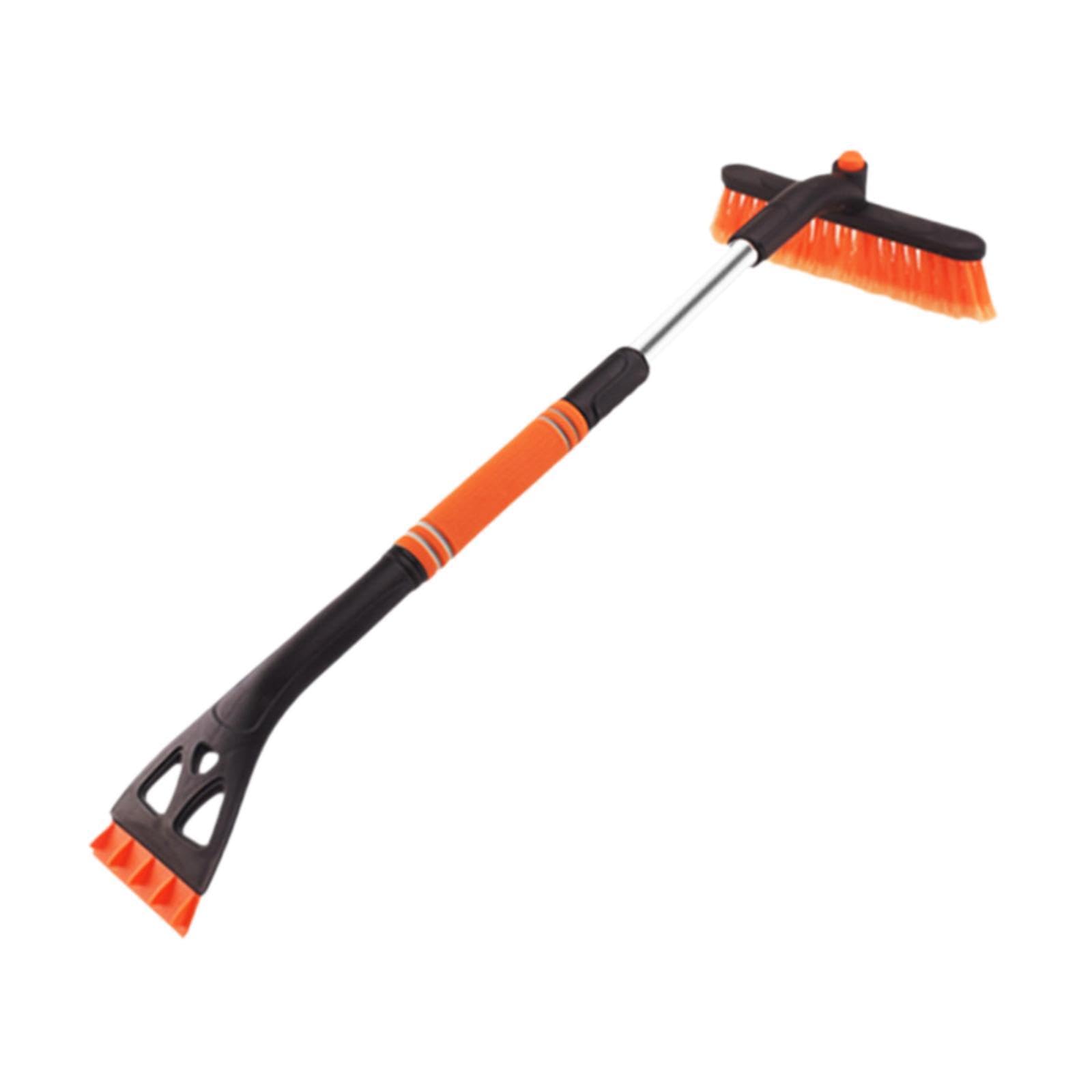 Cepillo de Nieve para Auto Herramienta Raspadora de Hielo Telescópica Portátil Ligera con Mango Ergonómico Material PVC Adecuado para Automóviles Suvs, Naranja