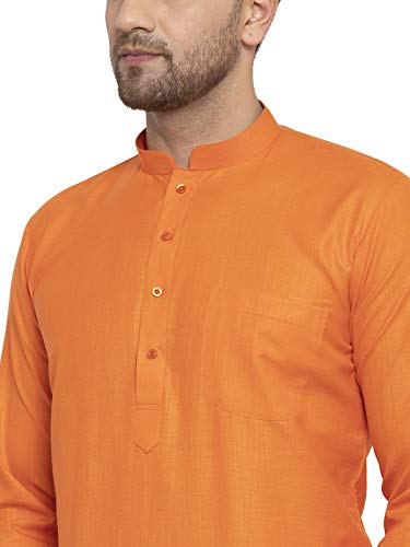 Image of KRAFT INDIA Men's Solid Cotton Rich Stylish Kurta Pyjama Set