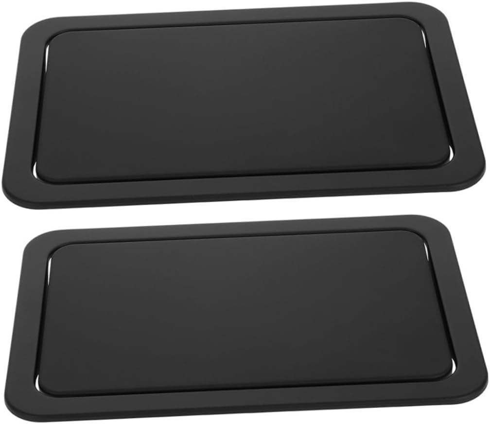 Kichvoe 2pcs Kitchen Countertop Trash Can Covers Recessed Garbage Bin Lid Swing Flap Stainless Steel Waste Chute Lid for Kitchen Sink Bathroom 260x175mm Black