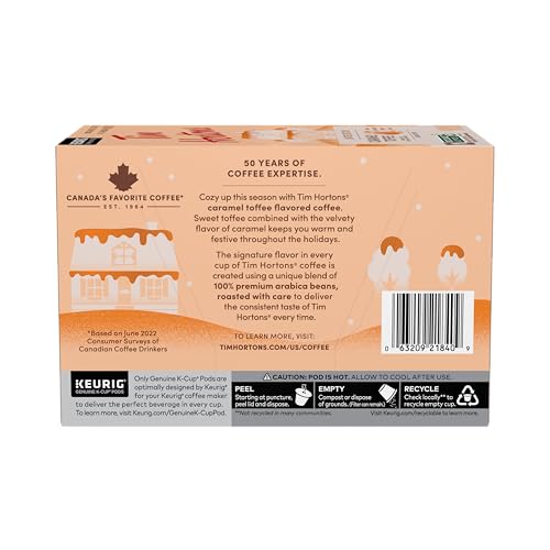 Image of Tim Hortons 12ct KCUPs, Caramel Toffee Flavored 100% Arabica Coffee (Pack of 6)