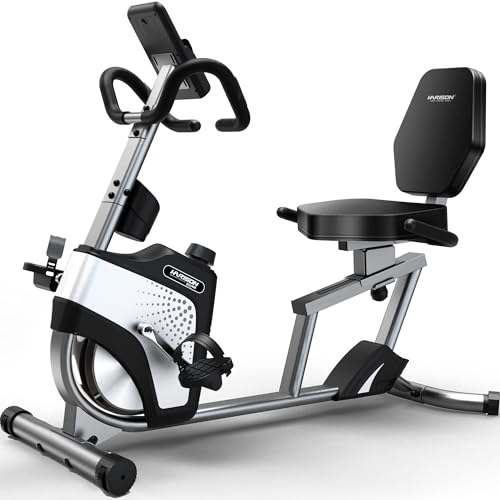 HARISON Recumbent Exercise Bike for Home Use, Recumbent Stationary Bike for Adults & Seniors, 14-Level Resistance, Adjustable Sliding Seat, 350LB Capacity, LCD Monitor, App Compatible