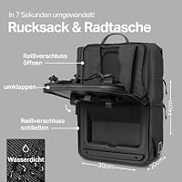 otinga® Flip V2 Fahrradtasche Rucksack [34L Volumen] für jeden Gepäckträger I Stylische Gepäckträgertasche mit Rucksack - in 7 Sekunden umgebaut I Wasserdichter Fahrradrucksack Gepäckträger – Ansicht 2