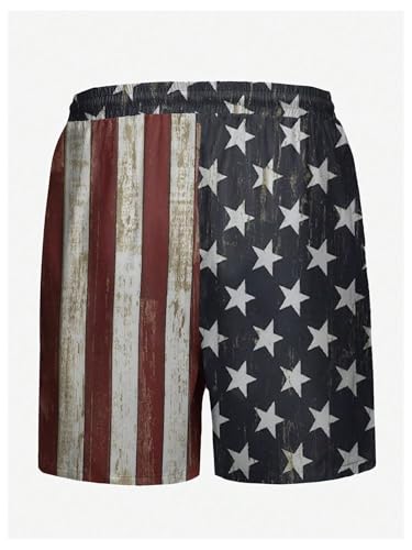 Floerns Men's Swim Trunks Star Striped Print Bathing Suit Beach Board Shorts2