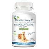 Nutrition Strength Prenatal Vitamins for Dogs to Support Development of Healthy Puppies, Promote Milk Production, with Folic Acid, Iron, Zinc, Iodine, B Vitamins for Pregnant Dogs, 90 Chewable Tablets