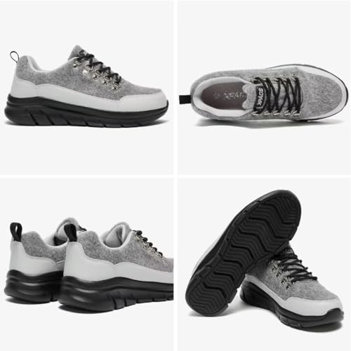 XPACS Womens Comfortable Shoes for Plantar Fasciitis, Orthopedic Shoes with Arch Support for Walking, Casual Soft Sneakers for Walking, High Arch Shoe for Diabetic, Foot Pain Relief, Relaxed Fit Grey