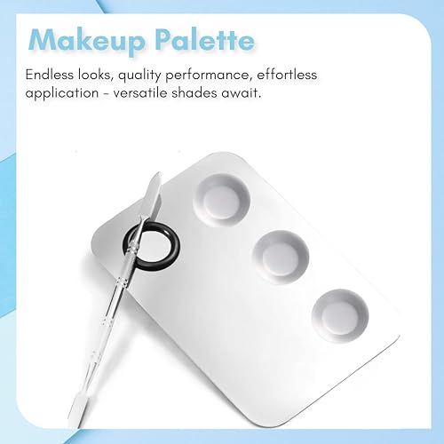 Beauté Secrets Cosmetic Makeup Palette, Premium Stainless Steel Metal Rectangle Makeup Mixing Palette with Spatula Artist Tool for Mixing Foundation/Eye... - Image 5