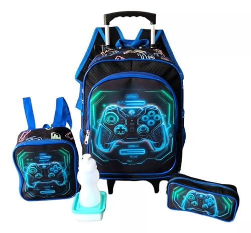 Kit Mochila Escolar Manete Vídeo Game Rodinhas Tam G Meninos