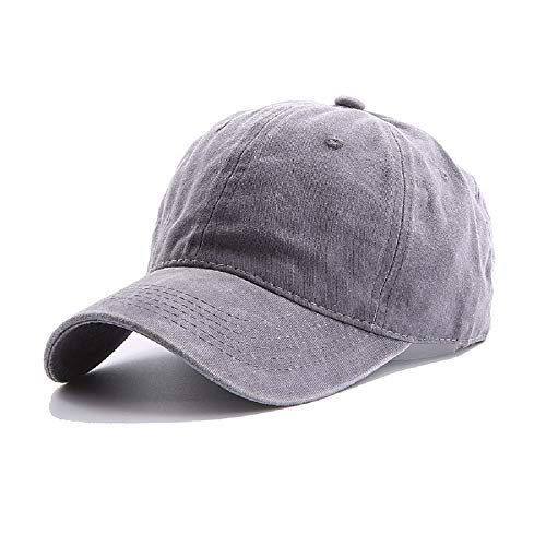 Kids-Girls Washed-Baseball-Toddler Cotton Hats -Infant Baby Cotton Protection Hat Distressed Fit 2-8 Years (Grey,Adjustable)