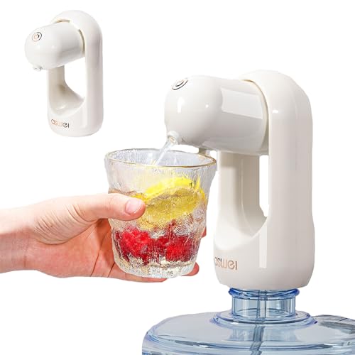 SYFUNLV Bomba dispensadora de agua, bomba de botella de agua, bomba de agua potable automática de carga de jarra de 3,19 × 4,8 × 6,8 pulgadas, con cable de carga y manguera