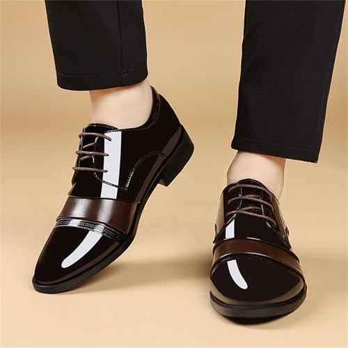 Men's Vintage High Gloss Patent Leather Oxfords Formal Business Lace up Tuxedo Dress Shoes2