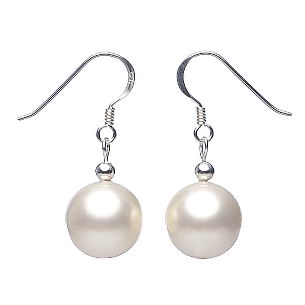 Perlenkette Collier Armband Ohrringe Schmuck-Set weiß echte Perlen Hochzeit Damen Frauen Brautschmuck