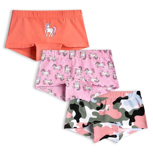 Image of Real Basics Girls Cotton Boxer Boyshorts Panties Underwear for Kids (Multicolor) Pack of 3
