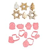 Cortador De Galletas, Molde Para Pasteles, Lindos Cortadores De Galletas De Frutas, Lindo Estilo Navideño Seguro, 8 Piezas De Molde Para Pasteles Rosa Para Hacer Bricolaje Lindo Estilo Navideño, Corta