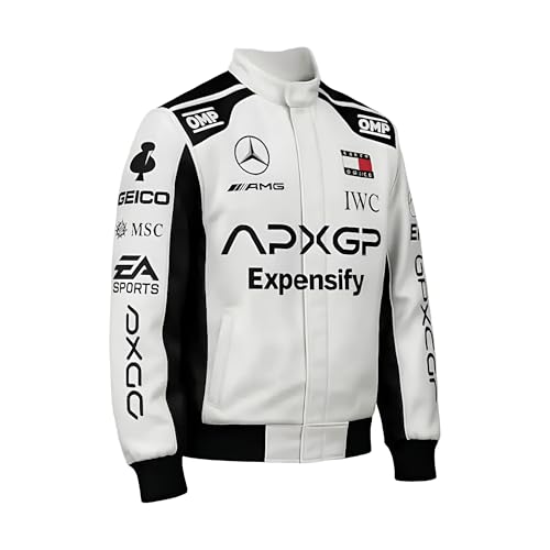 Brad Pitt F1 Movie 2025 APXGP Racing Jacket | Black White Bomber Moto Style Biker Coat | Motorsport Outerwear3