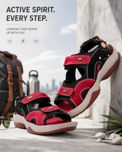 Image of Centrino Sandals for Men |Comfortable Sandals with Grip Insole & Quality|Flat Casual Sandals With Adjustable Velcro Closure For Easy Wear With Flexible Fitting And Trendy | Stylish Men's Casual Sandal With Unique Sole Design for Office & Travel (3263)