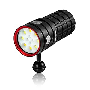 Duiklamp, LetonPower TS Pro 13000Lumens onderwater Video Light 120m, Scuba Dive Light, met Type-C opladen voor professionele outdoor onderwater sporten