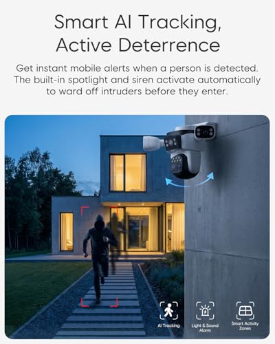 VSTARCAM 4-Lens Security Cameras Wireless Outdoor, 2K Security Camera Outdoor for Home Security, 360° View PTZ, 10X Hybrid Zoom, AI Tracking, Color Night Vision, IP66 Weatherproof, Camara de Seguridad thumbnail 6