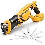 Cordless Reciprocating Saw Compatible with Dewalt 20V MAX Battery(NO Battery), Brushless Mini Reciprocating Saw 0-3500 SPM Variable Speed, Cordless sawzall with 8 Blades for Wood, PVC, Metal Cutting