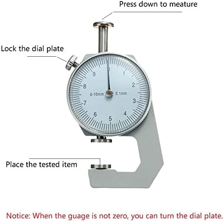 Thickness Gauge, Portable Thickness Tester Caliper 0.01mm Accuracy for Paper, Leather, Metal Sheet Thickness Measurement Tool