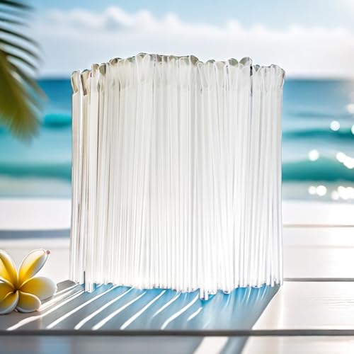 100 pitillos plásticos transparentes con cuchara, flexibles miniatura 4