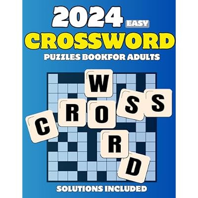 2024 Easy Crossword Puzzles Book For Adults With Solutions