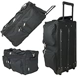 Monopol Rollenreisetasche, Sporttasche, Freizeittasche 80cm, mit 3 Rollen, 128 Liter, schwarz