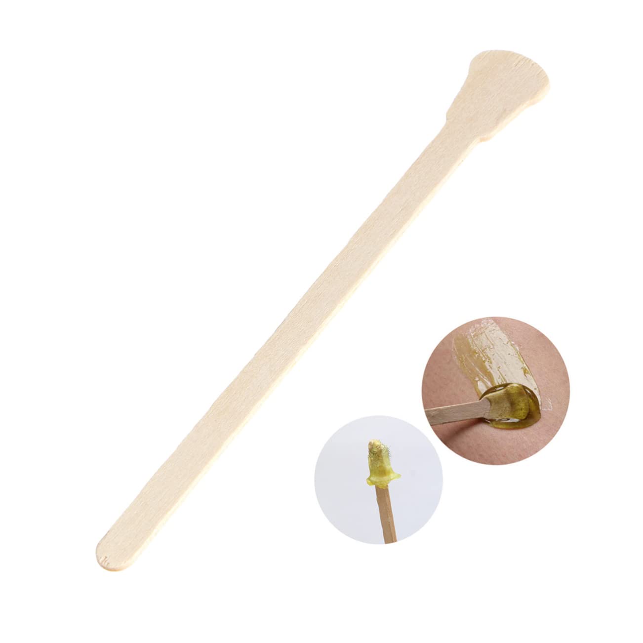Outanaya 100pcs Wooden Wax Spatulas Disposable Natural Applicators for Hair Removal for Salon and Home Use and Convenient Waxing Sticks