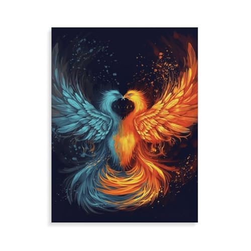 Peinture numérique phénix feu et eau cadeau créatif original pour adulte