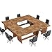 Tribesigns 12FT Conference Table, Modern Meeting Seminar Table for 12-14 Person, Rectangular Solid Executive Business Furniture Boardroom Desk for Office (Set of 2, Light Brown)