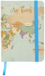 Jone Home and Gift My Travels Adventure Hardback Journal A6 Notebook with Elastic Closure