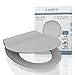 Produktbild SCHÜTTE 82702 WC-Sitz Duroplast SLIM GREY, Toilettensitz mit Absenkautomatik und Schnellverschluss für die einfache Reinigung, besonders flache Form, maximale Belastung 150 kg, grau, Anthrazit