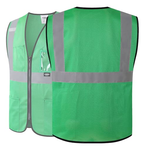Image of JKSafety Safety Vest for men women Hi Vis Vest with Pockets and Zipper High Visibility Meet ANSI Standard(BX310