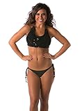 Lena Style Women's Black Sexy Push up Bikini Bandeau W Beads Swimsuit-l