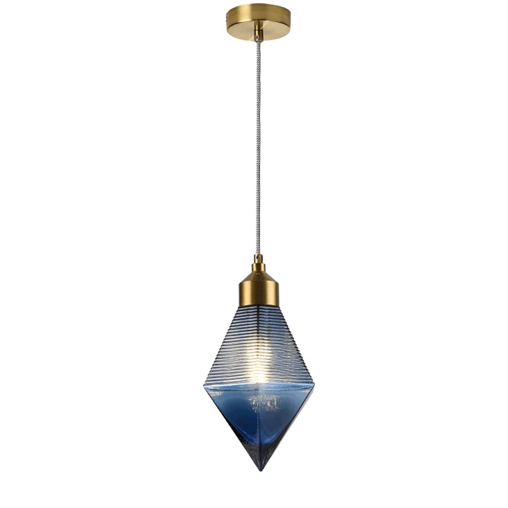 Lámpara colgante de cristal ámbar E14 regulable para techo de cocina