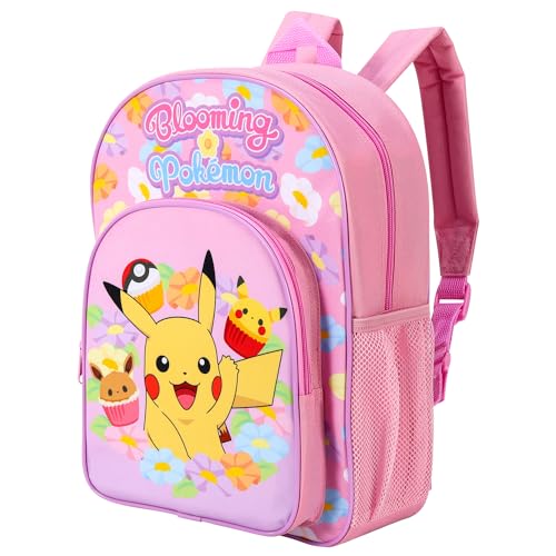 Pokémon Kids Childrens Premium Backpack School Rucksack Travel Bag Boys Girls with side mesh pocket and front zipped pocket, Multicolored, 36.7cm (height), 26cm (width), 13cm (depth)